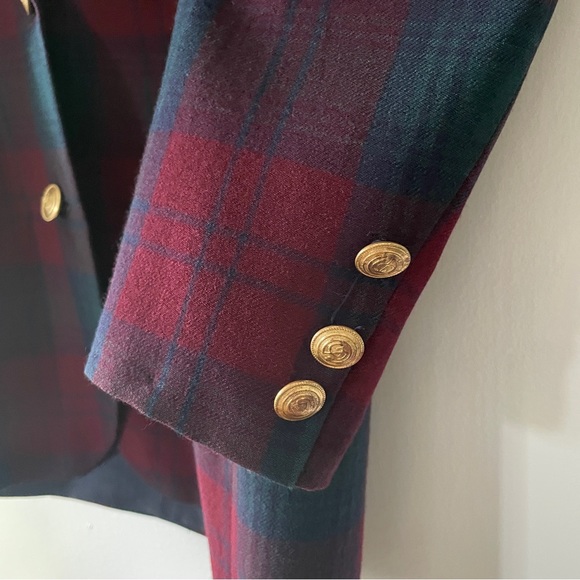 Vintage Giorgio Sant Angelo Plaid Velvet Collar Blazer - Size 8 - Picture 3 of 13